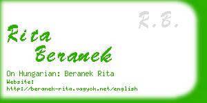 rita beranek business card